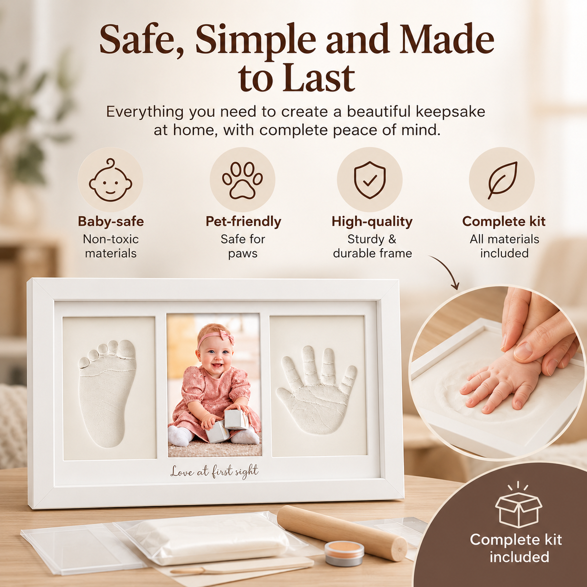 Handprint & Pawprint Keepsake Frame